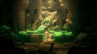 Fig arrives at an overgrown shrine in Forgotlings.